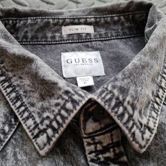 Guess Stonewashed Short Sleeve Dress Shirt - Picture 3 of 5